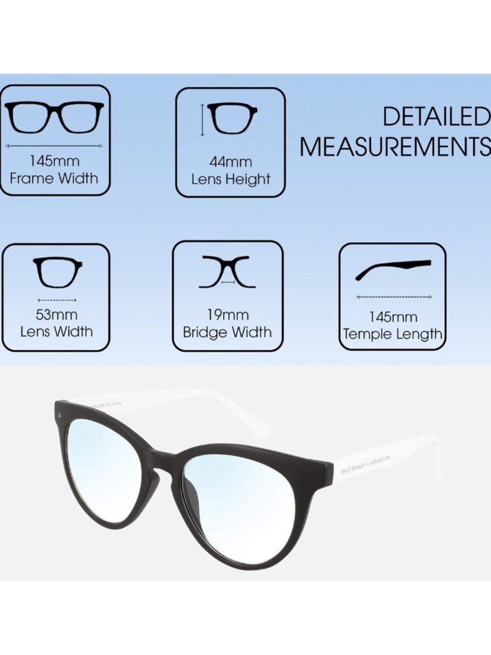 Prive Revaux Julia Women's Cat Eye Designer Reading Glasses in Caviar Black 53mm